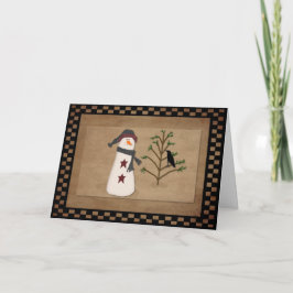 ツリー付き雪だるまクリスマスカード シーズンカード