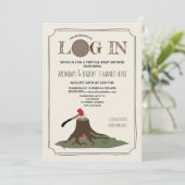 ツリー内のメールログによる仮想ベビーシャワー 招待状 (スタンド正面)