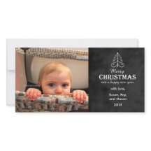 ツリー写真カード付きメリークリスマスシャルボード
