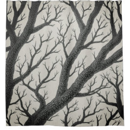 ツリー分岐シャワーカーテン シャワーカーテン