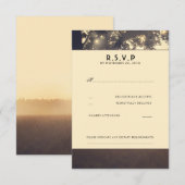 ツリー分岐ライトウェディングRSVPカード 出欠カード (正面/裏面)