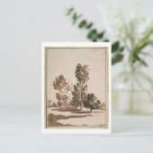ツリー勉強(ペンとインクの紙) ポストカード (スタンド正面)