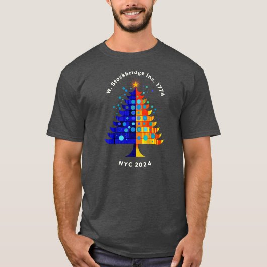 ツリー化ストックブリッジのダークメンズツツートーンTシャツ Tシャツ (正面)