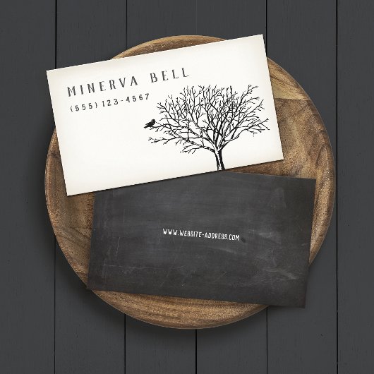 ツリー呼び出しカード上のハロウィーンカラス 名刺