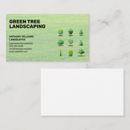 ツリー図形 |造園ロゴ名刺 名刺 (正面/裏面)
