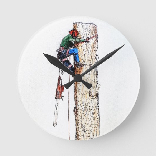 ツリー外科医のアーボリスト ラウンド壁時計 (正面)