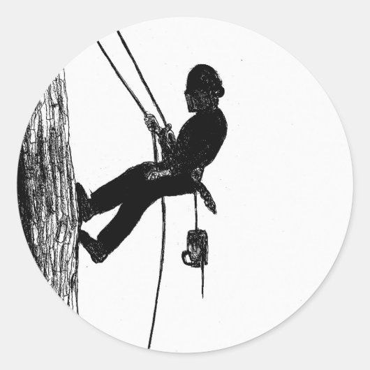 ツリー外科医アルボリストのクリスマスプレゼント贈り物 ラウンドシール (正面)