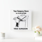 ツリー外科医サービスマンガ時計 スクエア壁時計 (ホーム)