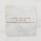 ツリー女性シルエットブラシストロークヨガオパール スクエア名刺 (裏面)