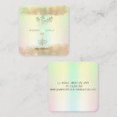 ツリー女性シルエット金ゴールドブラシストロークホログラフィック スクエア名刺 (正面/裏面)