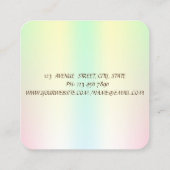 ツリー女性シルエット金ゴールドブラシストロークホログラフィック スクエア名刺 (裏面)