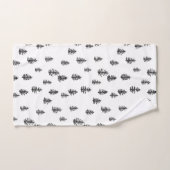 ツリー山イラストレーション柄浴用タオルセット バスタオルセット (ハンドタオル)