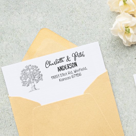 ツリー差出人住所ファミリ ラバースタンプ