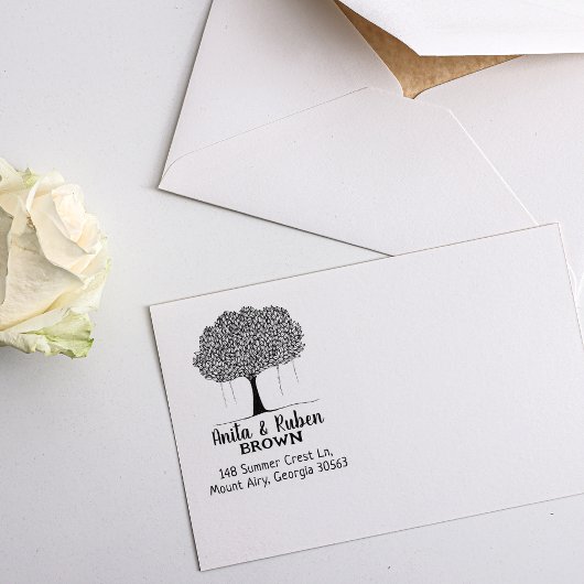 ツリー差出人住所ファミリ ラバースタンプ