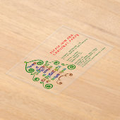 ツリー形状のクリスマスタイポグラフィの魔法 アクリル招待状 (レイダウン)