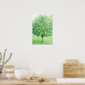 ツリー抽象芸術水彩印象派絵画の ポスター (キッチン)