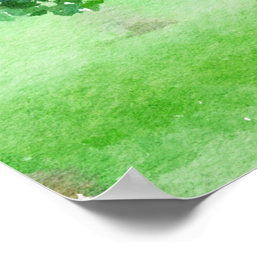 ツリー抽象芸術水彩印象派絵画の ポスター (角)