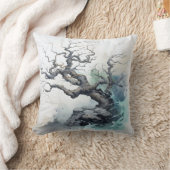 ツリー抽象芸術青 クッション (ブランケット)