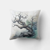 ツリー抽象芸術青 クッション (裏面)