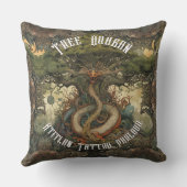 ツリー日本のドラゴン盆栽ツリーAIアート クッション (裏面)