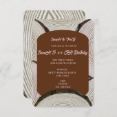  ツリー柱ラインのウェディング招待状 ライトブルー セーブザデート (正面/裏面)