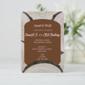  ツリー柱ラインのウェディング招待状 ライトブルー セーブザデート (スタンド正面)