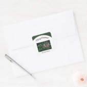 ツリー模様の図解入りの、写真付きのクリスマスフォト スクエアシール (封筒)