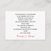 ツリー海軍の青いロブバードのギフトレジストリカード エンクロージャーカード (裏面)