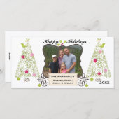 ツリー渦巻形のカスタムホリデーフォトカード シーズンカード (正面/裏面)