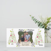 ツリー渦巻形のカスタムホリデーフォトカード シーズンカード (スタンド正面)