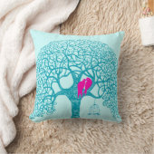 ツリー渦巻形のラブバード任意の色の枕を選択 クッション (ブランケット)