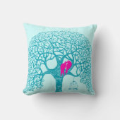 ツリー渦巻形のラブバード任意の色の枕を選択 クッション (正面)