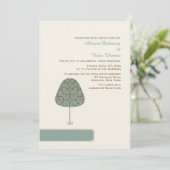 ツリー渦巻形の結婚式招待状 招待状 (スタンド正面)