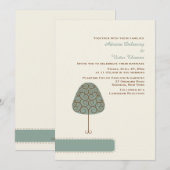 ツリー渦巻形の結婚式招待状 招待状 (正面/裏面)