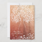 ツリー温素朴赤色結婚式招待状 招待状 (裏面)