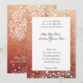 ツリー温素朴赤色結婚式招待状 招待状 (正面/裏面)