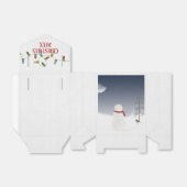 ツリー用の金ゴールドスター付きクリスマス雪だるま フェイバーボックス (折り畳みなし)