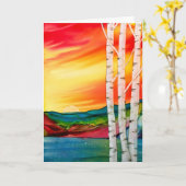 ツリー空白のグリーティングカード カード (黄色い花)