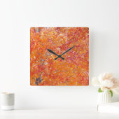 ツリー紅葉ウォールクロック スクエア壁時計 (ホーム)