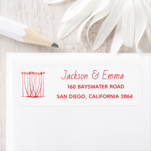 ツリー素晴らしシルエットクリスマス差出人住所 ラベル (インサイチュ)