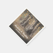 ツリー素朴およびストリングラ結婚イト スタンダードカクテルナプキン (角)