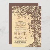 ツリー素朴とメイスンジャースの結婚式招待状 招待状 (正面/裏面)