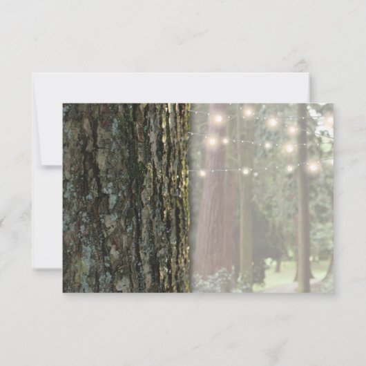 ツリー素朴ウェディングRSVP | Country Twingle Lights 出欠カード (裏面)