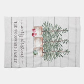 ツリー素朴クリスマスキッチンタオル キッチンタオル (横)