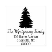 ツリー素朴シルエットとファミリ名 ラバースタンプ (インプリント)