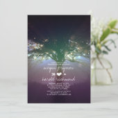 ツリー素朴ストリングライトガーデンリハーサルディナー 招待状 (スタンド正面)