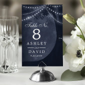 ツリー素朴ストリングライト彫刻イニシャルネイビー テーブルナンバー