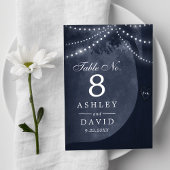 ツリー素朴ストリングライト彫刻イニシャルネイビー テーブルナンバー