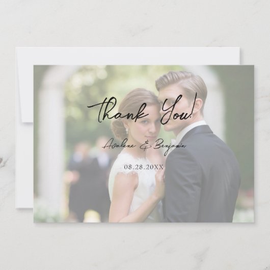 ツリー素朴ハートフォトライトサンキューカード 招待状 (正面)