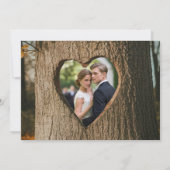 ツリー素朴ハートフォトライトサンキューカード 招待状 (裏面)